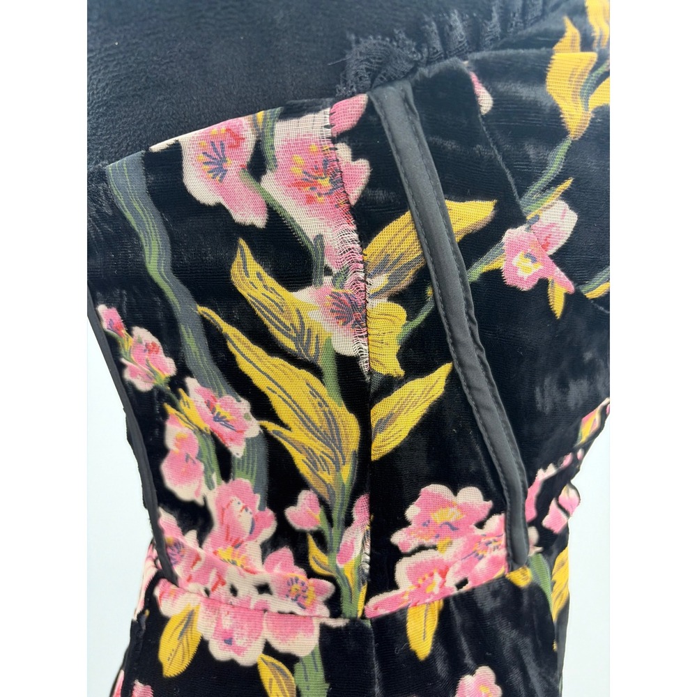 Lulus Luxurious Allure Black Floral Burnout Velvet Strapless Maxi Dress Small NW - Picture 9 of 13